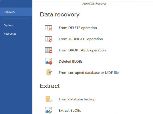 ApexSQL Recover Screenshot 1