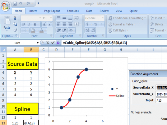 SRS1 Cubic Spline for Excel Screenshot 1