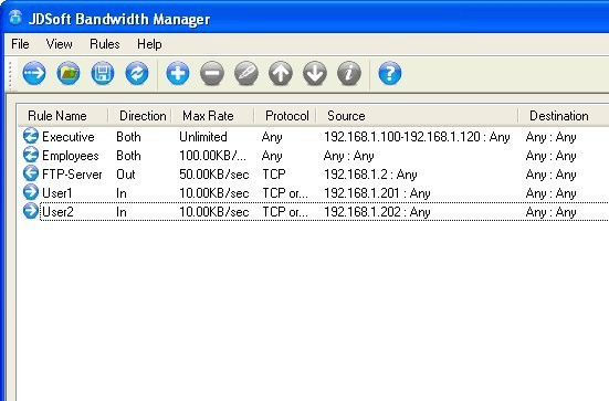 JDSoft Bandwidth Manager Screenshot 1