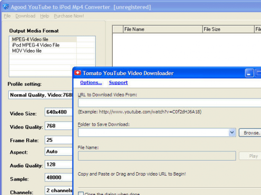 Agood YouTube to iPod Mp4 Converter Free Screenshot 1