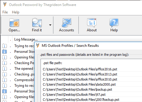Outlook Password Screenshot 1