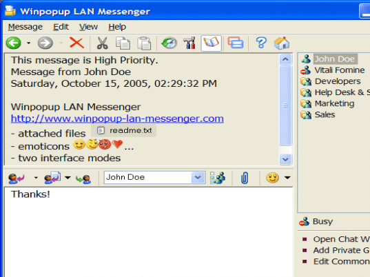 Winpopup LAN Messenger Screenshot 1