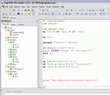 EngInSite Perl Editor Lite Screenshot 1