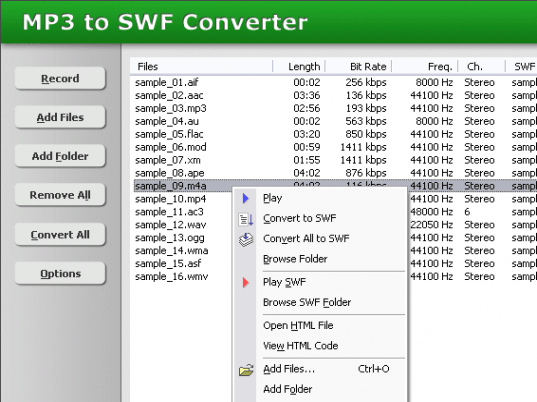 MP3 to SWF Converter Screenshot 1