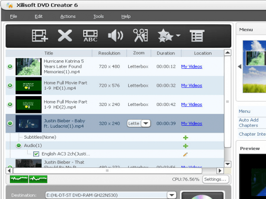 Xilisoft DVD Creator Screenshot 1