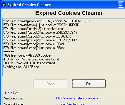 Expired Cookies Cleaner Screenshot 1