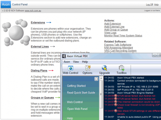 Axon Virtual PBx System Screenshot 1