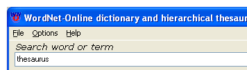 WordNet-Online dictionary Screenshot 1