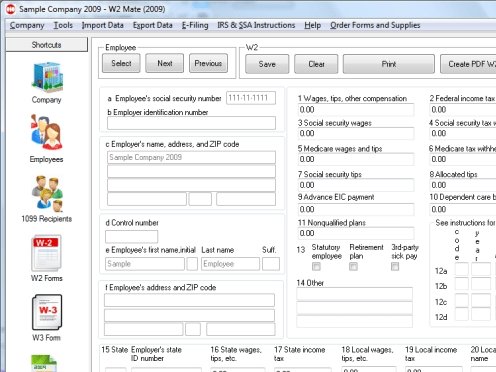 W2 Mate-W2 1099 Software Screenshot 1