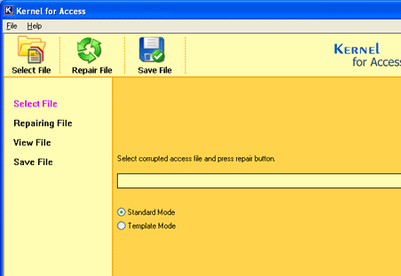 Kernel Access Database Repair Software Screenshot 1