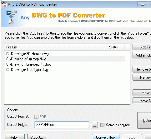 DWG to PDF Converter 2007.1 Screenshot 1