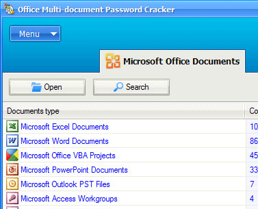 Office Multi-document Password Cracker Screenshot 1