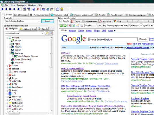 Search Engine Explorer Screenshot 1