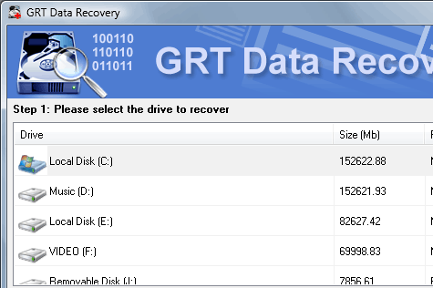 GRT Data Recovery Screenshot 1