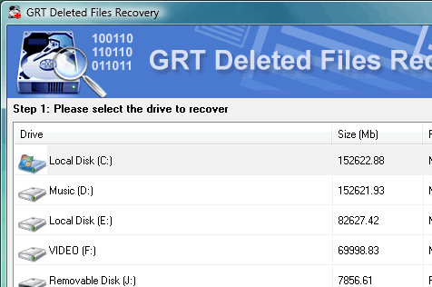 GRT Deleted Files Recovery Screenshot 1