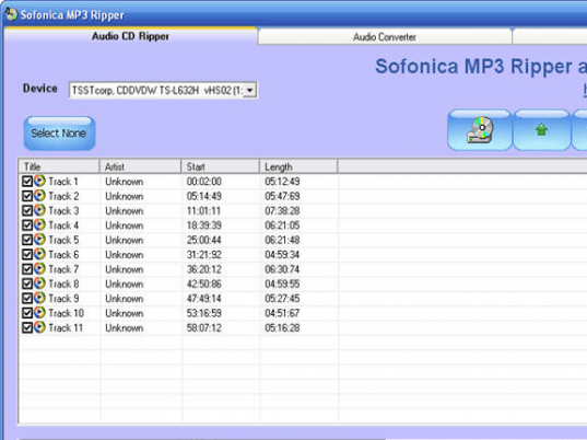 Sofonica MP3 Ripper and Converter Screenshot 1