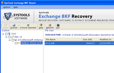 Repair Exchange Backup File Screenshot 1