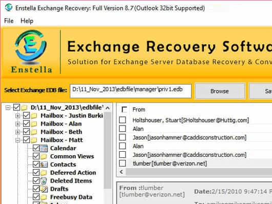 Convert Exchange Database to Outlook Screenshot 1