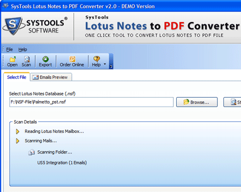 SysTools Lotus Notes to PDF Screenshot 1