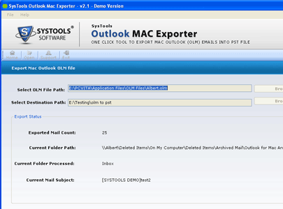 OLM Converter Software Screenshot 1
