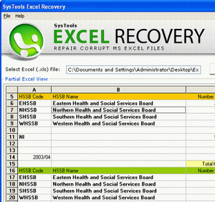 Recover Corrupted Microsoft Excel Sheets Screenshot 1
