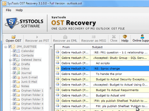 Recover Damaged OST file Screenshot 1