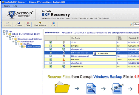 Restore Windows 7 BKF File Screenshot 1
