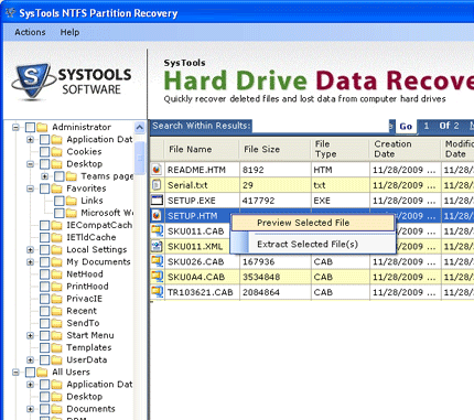USB Hard Drive Data Recovery Screenshot 1