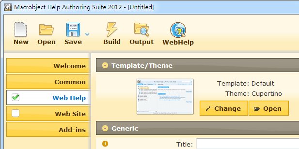 WebHelp Authoring Suite 2012 Screenshot 1