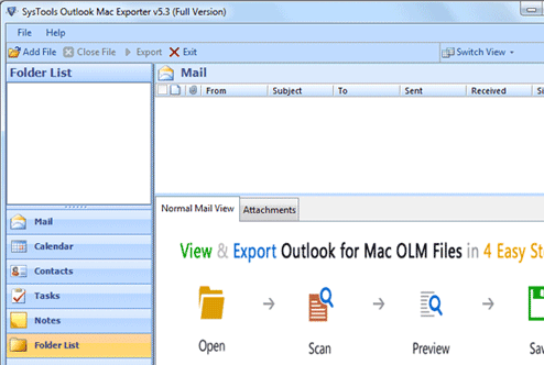 OLM to PST Outlook 2007 Screenshot 1