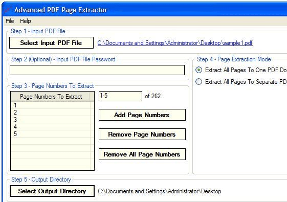 Advanced PDF Page Extractor Screenshot 1