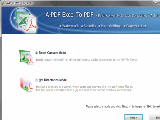 A-PDF Excel to PDF Screenshot 1