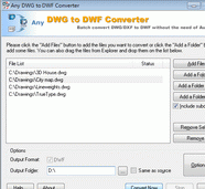 DWG to DWF Converter 2009 Screenshot 1