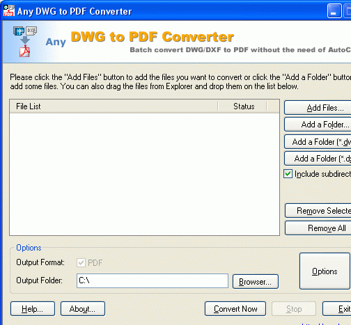 AutoCAD to PDF Converter 2009.3 Screenshot 1