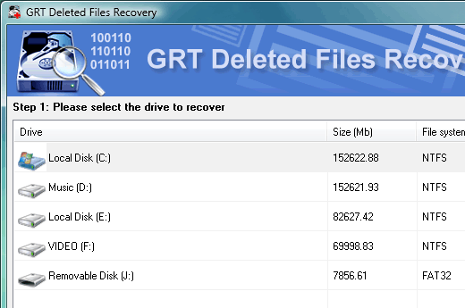 GRT Deleted Files Recovery for NTFS Screenshot 1