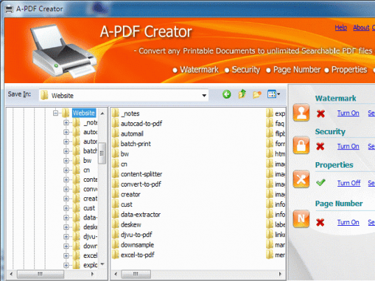 A-PDF Creator Screenshot 1