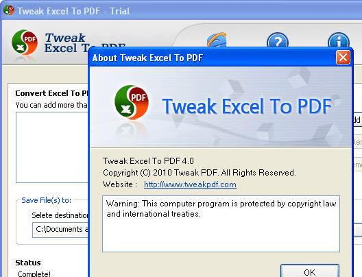 Tweak Excel To PDF Screenshot 1