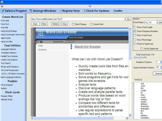Word List Creator Screenshot 1