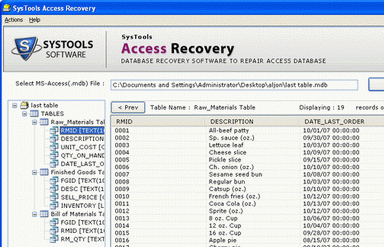 Microsoft Access Data Recovery Screenshot 1