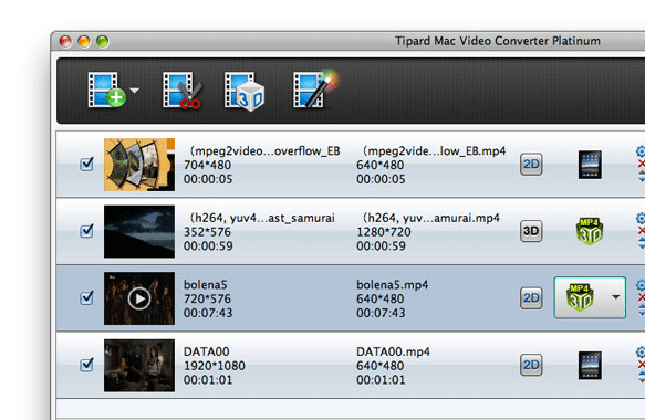 Tipard Mac Video Converter Platinum Screenshot 1