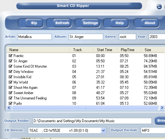 Smart CD Ripper Screenshot 1