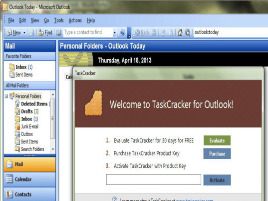 TaskCracker for Outlook Screenshot 1