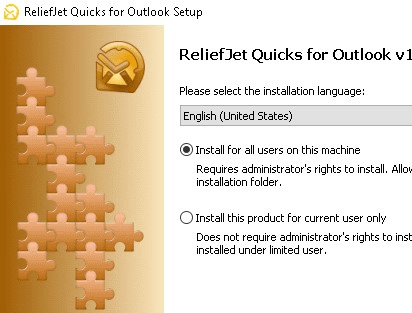ReliefJet Quicks for Outlook Screenshot 1