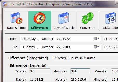 Time and Date Calculator Screenshot 1