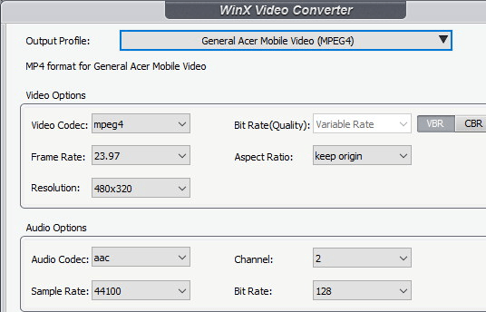 WinX Video Converter Screenshot 1
