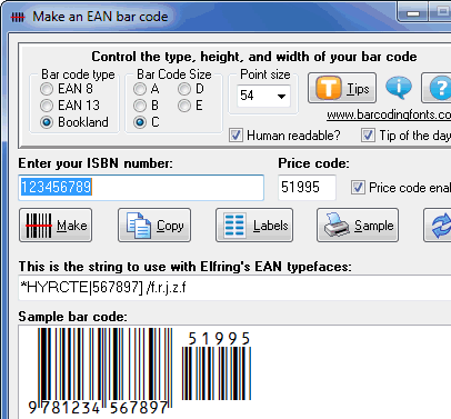 EAN Bar Codes Screenshot 1