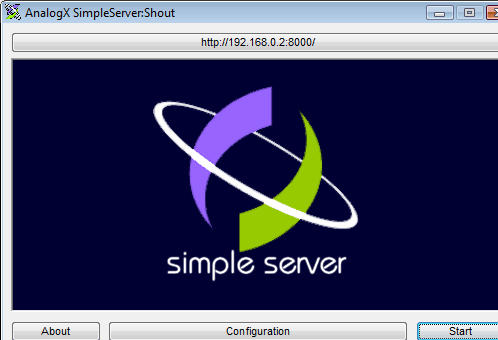 AnalogX SimpleServer:Shout Screenshot 1