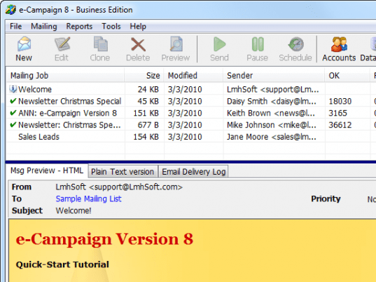 e-Campaign Screenshot 1