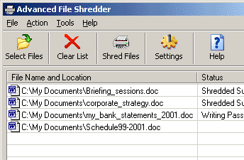 Advanced File Shredder Screenshot 1
