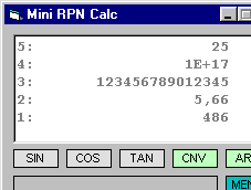 Mini RPN calc Screenshot 1